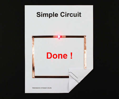 paper circuit steps makerspace project