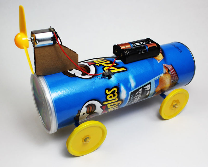 electric battery powered propeller car materials