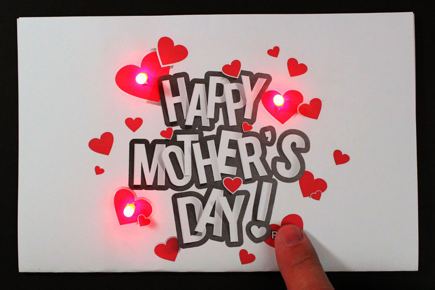 mothers day paper circuit card stem project