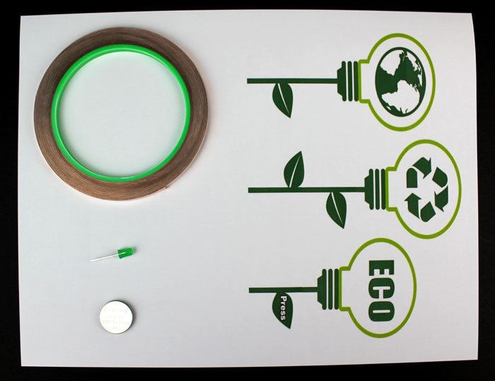 earth day paper circuit makerspace project materials