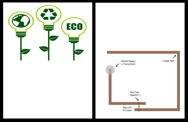 Earth day paper circuit makerspace project