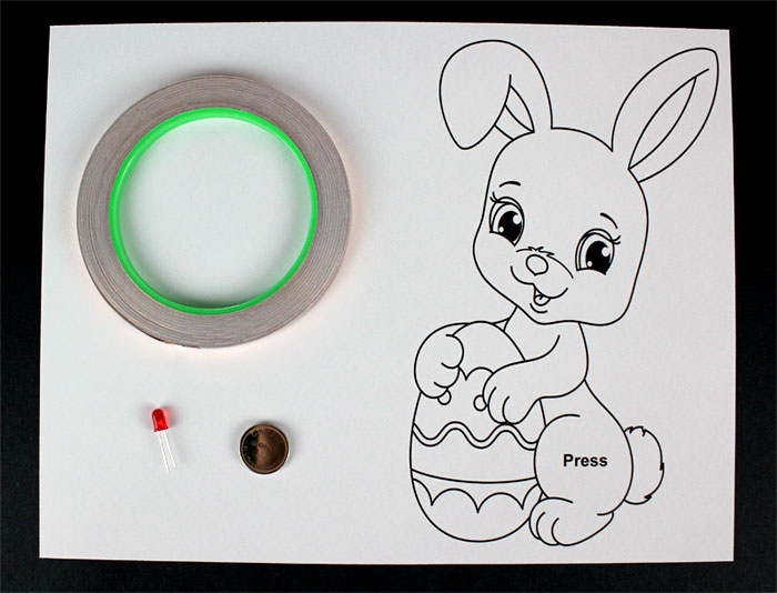 easter bunny paper circuit template