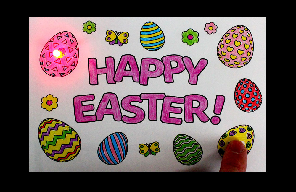 happy easter paper circuits card