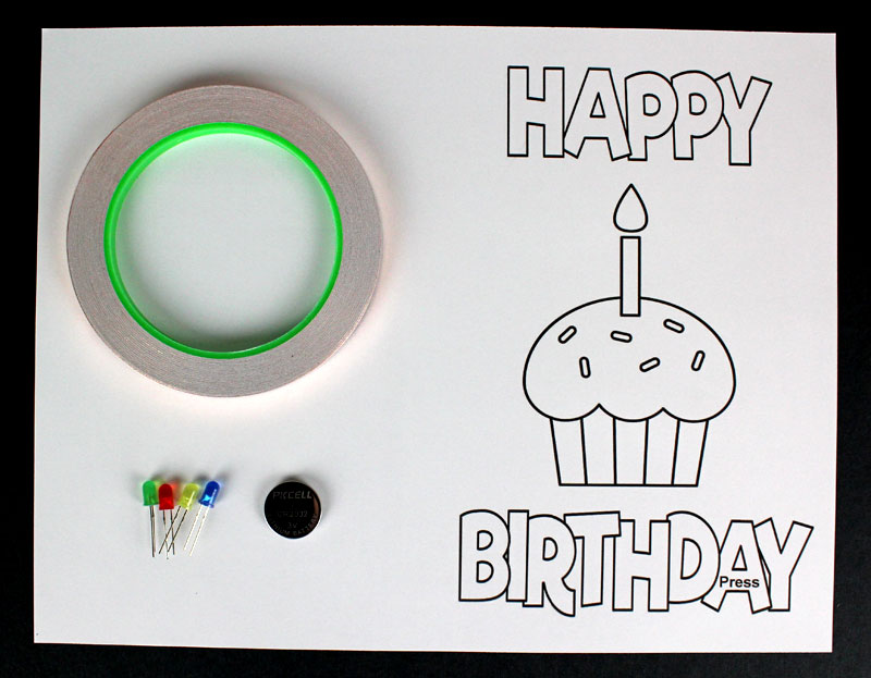 happy birthday light up paper circuit cards