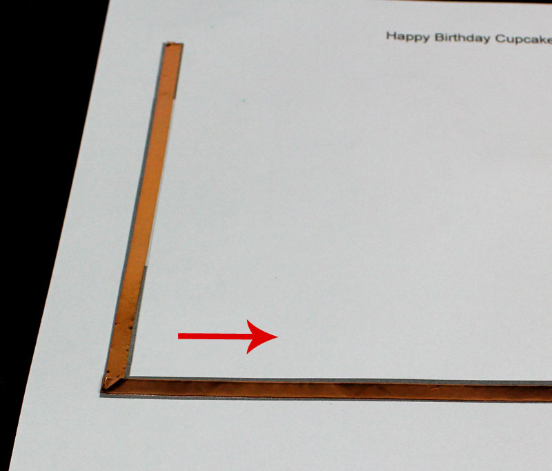 apply conductive copper tape to template