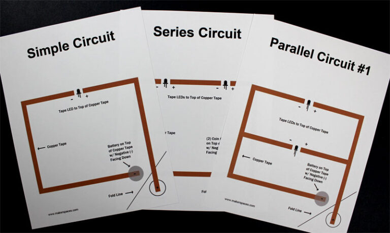 Make Simple, Series and Parallel Paper Circuits | Makerspaces.com